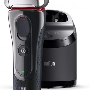 Braun Series 5 5070cc Shaver With Automatic Clean & Charge Station - Black/Red
